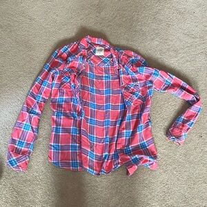 Hollister Medium Pink and Blue Flannel Women’s!!